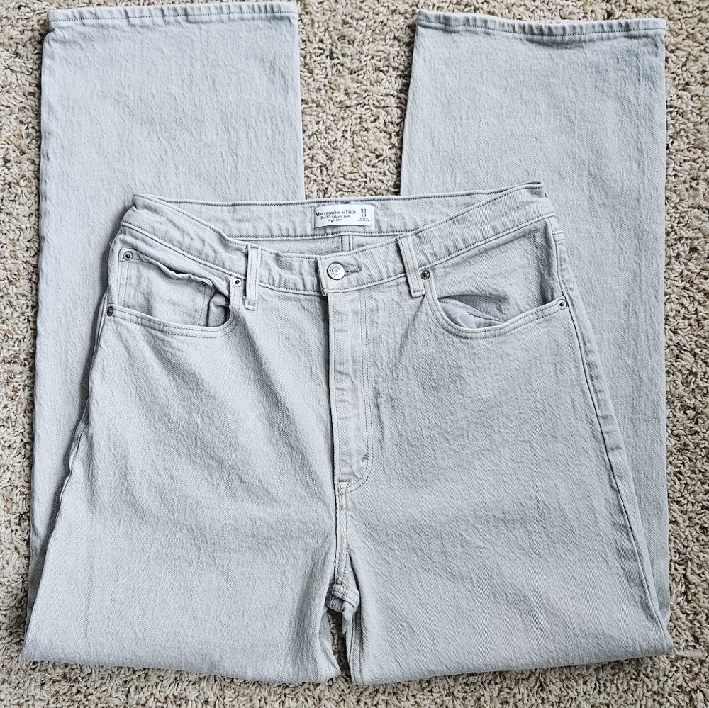 βοΈ Abercrombie & Fitch 90s Relaxed High-Rise Wide-Leg Jeans 30 / 10S #1217 - Picture 4 of 14